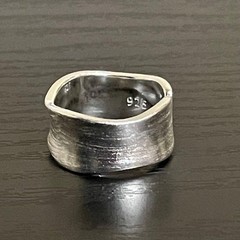 Men’s Silver Ring Matte Engraved Vintage, Adjustable, No Brand