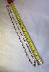 Vintage Red White Blue Goldtone Necklace