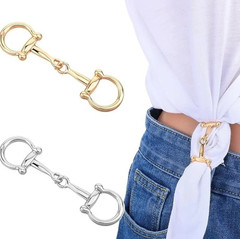 2pcs Multi-purpose Horseshoe Scarf Buckles Elegant Metal Scarf Ring Clips – NEW