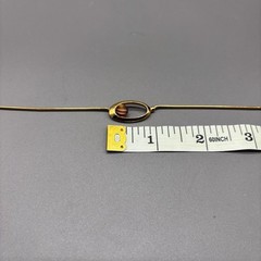 Trifari Necklace Vintage Gold Tone Snake Chain Glass Stone Inlay Oval Modernist