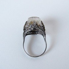 Antique Sterling Silver Rutilated Quartz Ring