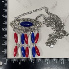 4th of JULY Perfect Gift Rare CAROLINE EMMONS Art Deco NEW Silver Tone Necklace