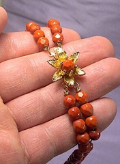 Double Strand ☆ Round Faceted ☆ Terracotta ☆ Glass Bead ☆ Necklace & Earrings