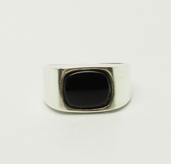 Vintage sterling silver and black onyx men unisex ring size 10
