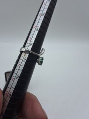 Vintage 850 Platinum Emerald and Diamond Bypass Ring Sz 6