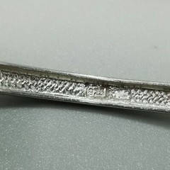 Vintage Sterling Silver Hinged Bangle Bracelet, Rhinestone Inset
