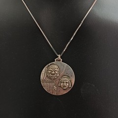 Theater Mask Silver Pendant Necklace Drama Comedy Art Vintage Masks Dramatic
