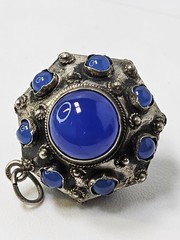 Antique 800 Silver & Blue Stone Pendant