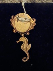Women’s Handmade Custom Brass And Copper Seahorse Brooch