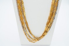 Vintage Necklace Silver Gold Tone Multi Strand 30″