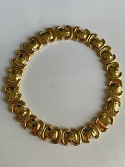 Vintage 1970s-1980s Gold-toned Choker Necklace w/ Hammered Interlocking Links