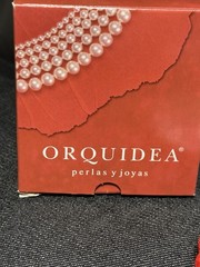 Vtg Orquidea Majorca Pearl Bracelet & Earring Set .925 Sterling Silver BOXED