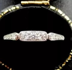 1Ct Lab Created Diamond Vintage ArtDeco Style Wedding Band 14K White Gold Plated