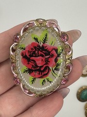 9 Piece Vintage Cameo Lot. Trinket Box, Florenza Brooch/pendant, W Germany