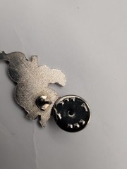 Black Knight on Horseback Red Flag Battle Vintage Tack Pin