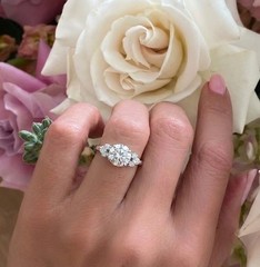 Vintage 14k White Gold Engagement Ring 2.82CT. Natural Round Diamond Circa 1950s
