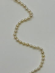 Graduated 14K White Gold Saltwater Akoya Cultured Pearl Vtg Japan Necklace 20″