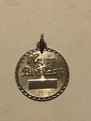 Vintage Sterling “Happy Birthday” Pendant Signed JJJ