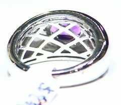 Video 14K Solid White Gold Natural Amethyst Diamond Halo Engagement Ring Retro