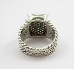 David Yurman 1.10 CTW Round Diamond Wheaton Ring Sterling Silver Size 5.75