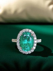 4.80 Ct Natural Emerald Art Deco Vintage Engagement Ring 925 Sterling Silver