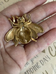 Trifari brooch butterfly Blue & Gold vintage 1950s-1960s