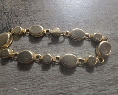 Vintage Micro Mosaic Multi Color Floral Design Linked Bracelet