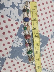 Vintage Gold Tone Scarab Double Links Bracelet