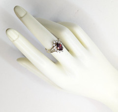 Vintage Luxury RING Silver 925 with Big Bright Stone -size: 7.5US (17.5mm) | #4