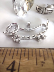 Vintage Sterling Silver Mixed ALL Wearable Lot Earrings Ring Pendants *26 Grams