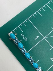 Sterling Silver Turquoise & Blue Topaz Tennis Bracelet