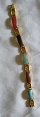 Unique, rare vintage stones bracelet for women with Chinese good luck messages