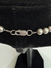 Vintage FAS 925 STERLING SILVER Beaded Ball Necklace 14 g 16″