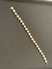 Vintage 14k Yellow Gold White Pearl Bracelet