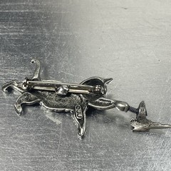 Vintage Cat Jewelry Lot 6pc Signed JJ Jonette H Adams Pewter Button Cover Pins