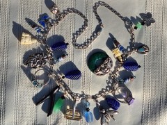 Vintage Sterling Silver Talisman Charm Necklace, Green Man, Buddhas, Rings &MORE
