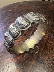 Vintage David Andersen Norway Sterling Silver Saga Hinged Bracelet