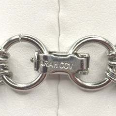 Sarah Coventry Vintage Silver Tone 7 Strand Textured Link Chain Necklace 17.5″