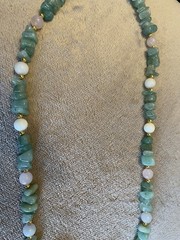 Vintage Lady Remington Inlaid Mother of Pearl and Stone Necklace/Earring Set