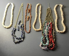 VTG Puka Shell Necklaces Real & Faux (Lot Of 6) 2 W/French Wire Earrings #76