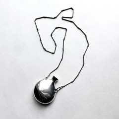Ultra Rare Early Elsa Peretti Silver 71mm Open Bottle Necklace 1974 Tiffany & Co