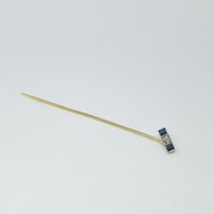 Antique Art Deco 18kt Gold Diamond Sapphire Stick Pin Geometric Square – 319