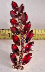 DeLizza & Elster Juliana Brooch Bold Statement Piece 3” Long Big Crystals