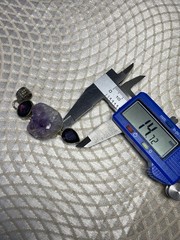Sterling Silver 925 Amethyst Pendant with Raw Crystal Cluster – 62mm