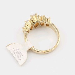 Vtg Sz 7 Ring ESPO Graduated Marquise Cubic Zirconia 14KGE Jewelry Esposito