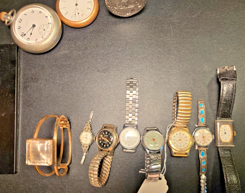Vintage Watch Lot – Wristwatches & Pocket Watches – Estate Storage Unit Find