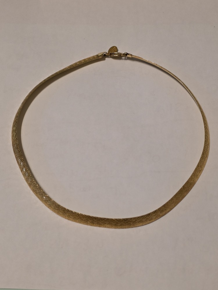 18k Plated Over Bronze Choker Signed Bella Diva Italy 17 Inches Long