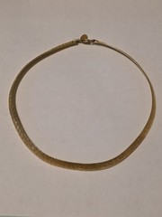 18k Plated Over Bronze Choker Signed Bella Diva Italy 17 Inches Long