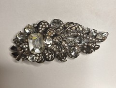 Vintage Signed Eisenberg Sterling Silver Large Fur Clip Pin/Brooch 1940s
