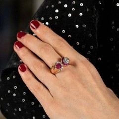 Vintage Art Deco Style Round Lab Created CZ Diamond 925 Silver Engagement Ring